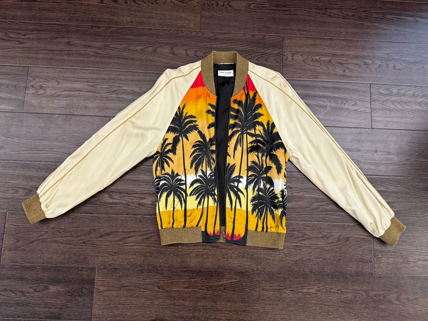 Saint Laurent Paris Coconut tree baseball jacket