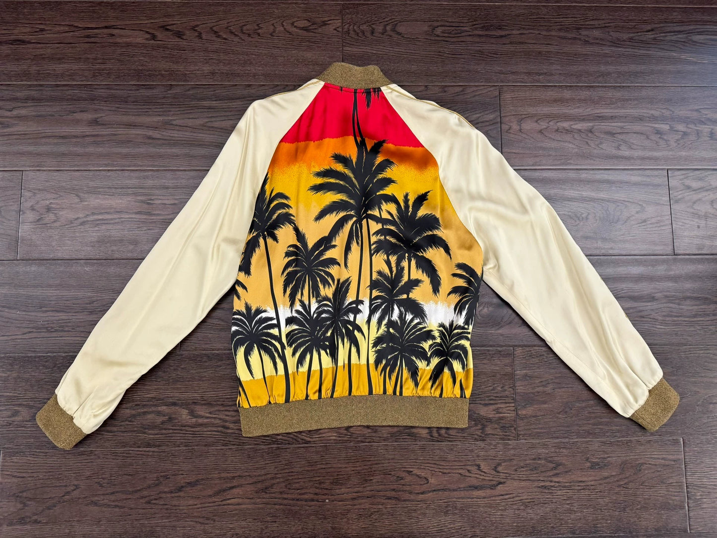 Saint Laurent Paris Coconut tree baseball jacket