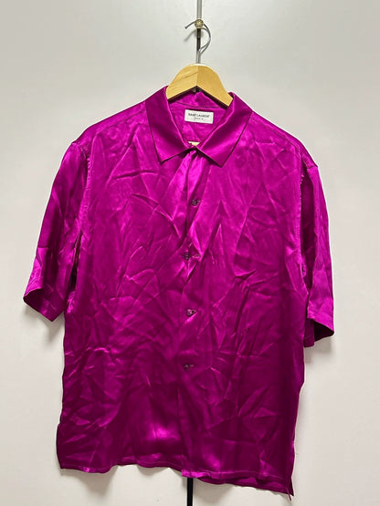 Saint Laurent Paris SS22 mulberry silk shirt