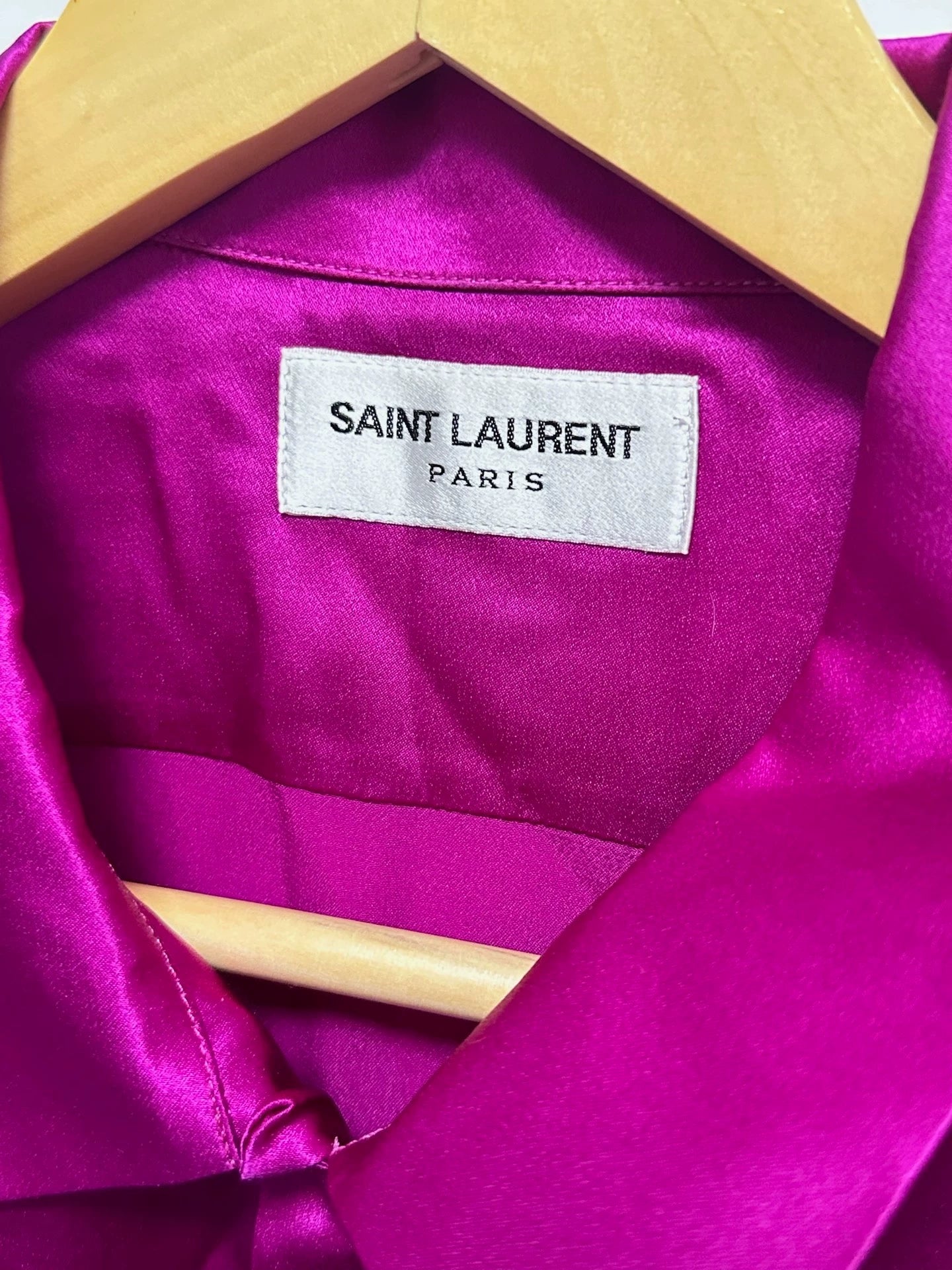 Saint Laurent Paris SS22 mulberry silk shirt