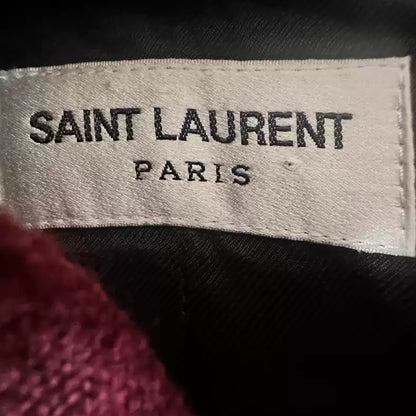 Saint Laurent Paris Classic burgundy baseball jacket