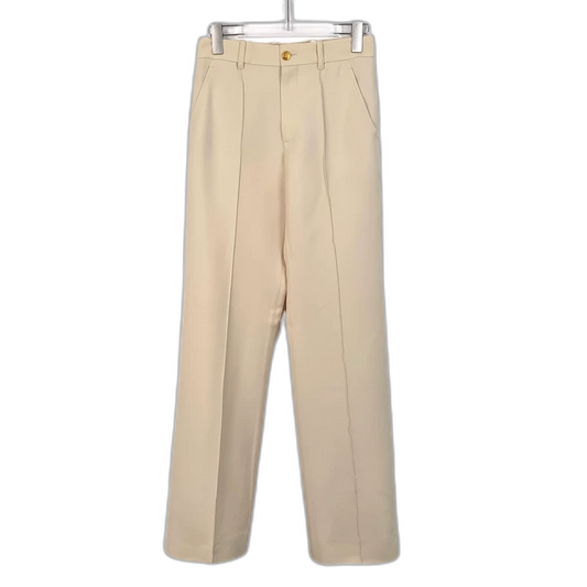 Beige Silk Casual Trousers by Gucci