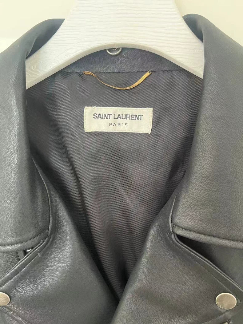 Classic Saint Laurent Motorcycle Jacket in Black