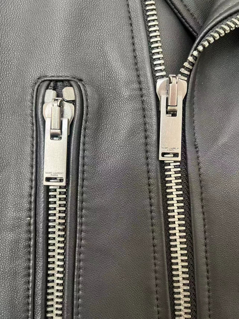 Classic Saint Laurent Motorcycle Jacket in Black