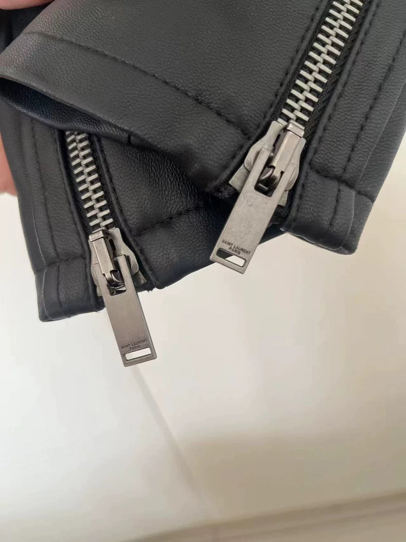 Classic Saint Laurent Motorcycle Jacket in Black