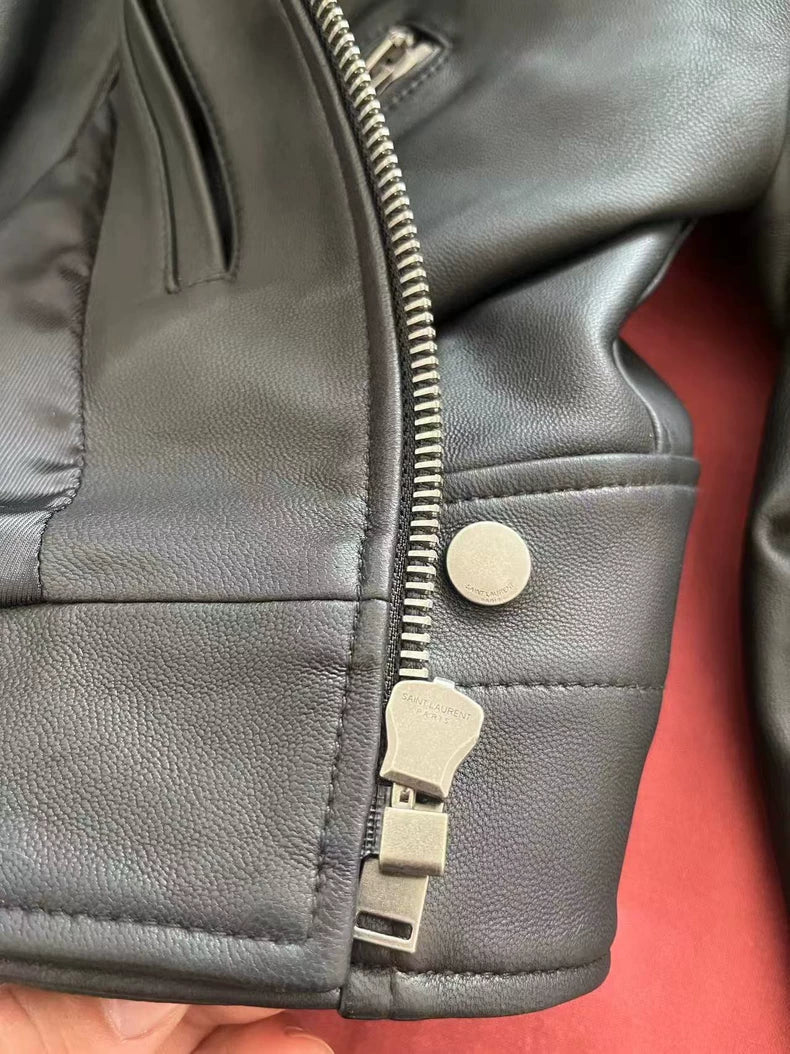 Classic Saint Laurent Motorcycle Jacket in Black