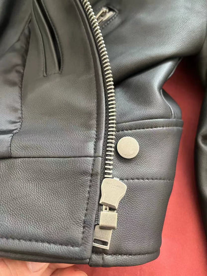 Classic Saint Laurent Motorcycle Jacket in Black