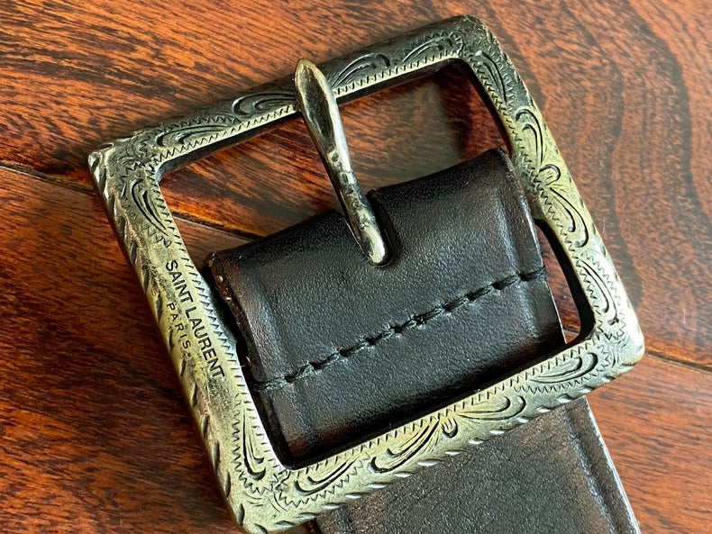 Saint Laurent Paris Classic Belt With Buckle