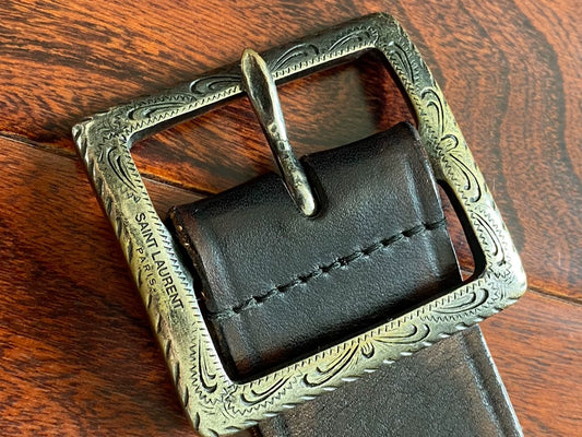 Saint Laurent Paris Classic Belt With Buckle