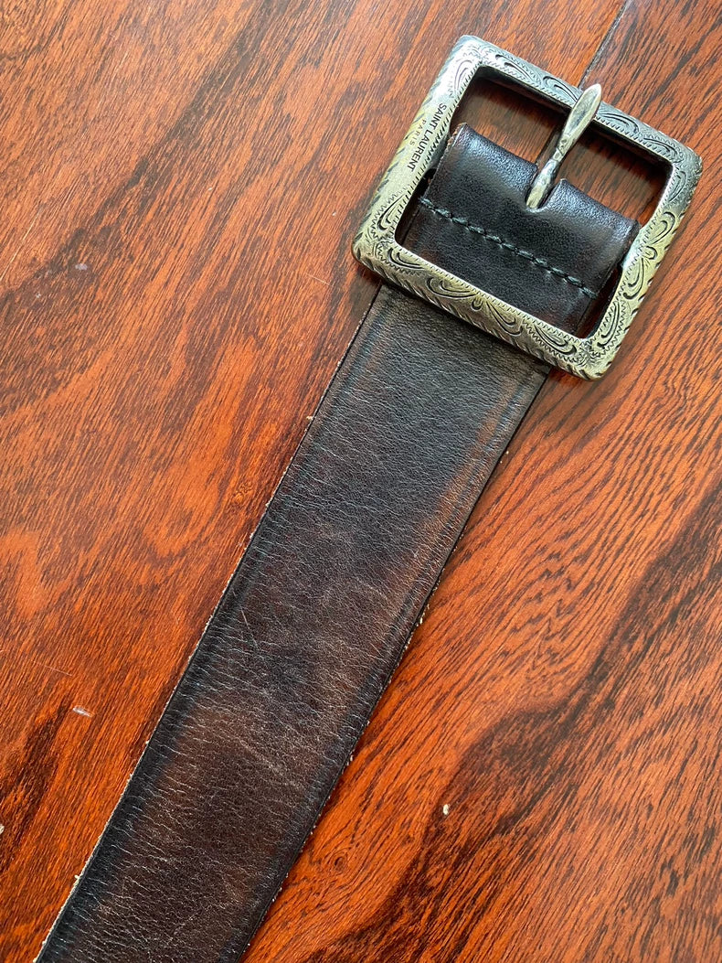 Saint Laurent Paris Classic Belt With Buckle