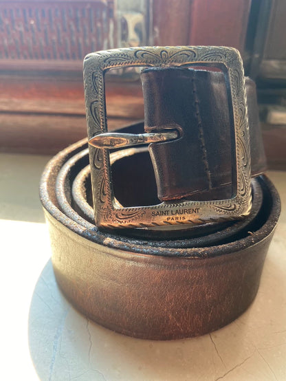 Saint Laurent Paris Classic Belt With Buckle