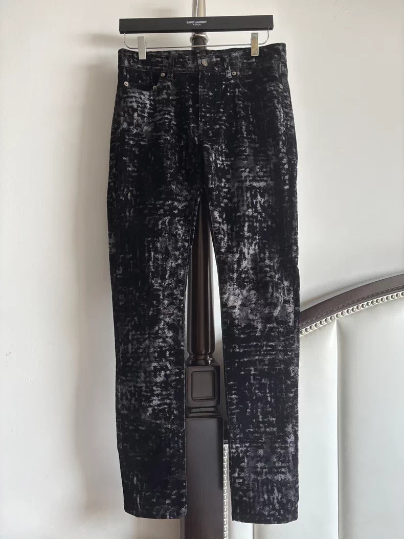 Saint Laurent 16FW Sequin Velvet Jeans