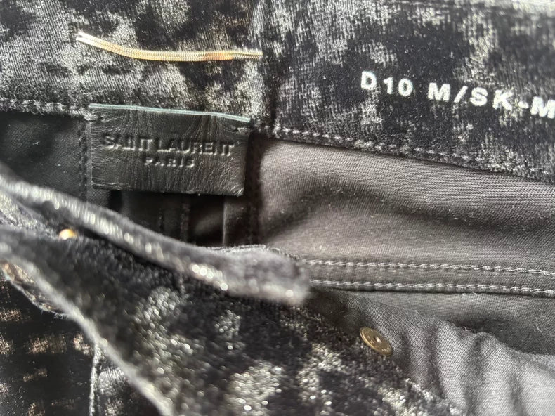 Saint Laurent 16FW Sequin Velvet Jeans
