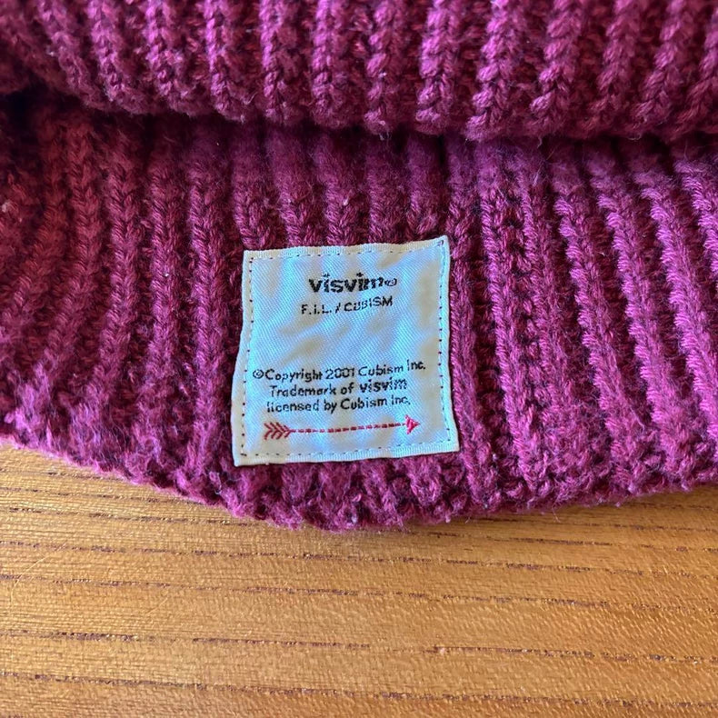 visvim Burgundy Knit Beanie Hat