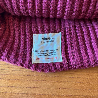 visvim Burgundy Knit Beanie Hat