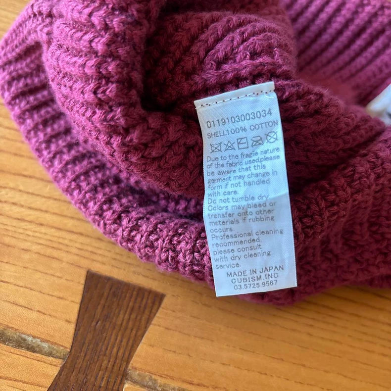 visvim Burgundy Knit Beanie Hat