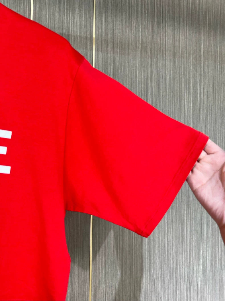 Celine Red Short Sleeve Logo Crop Top