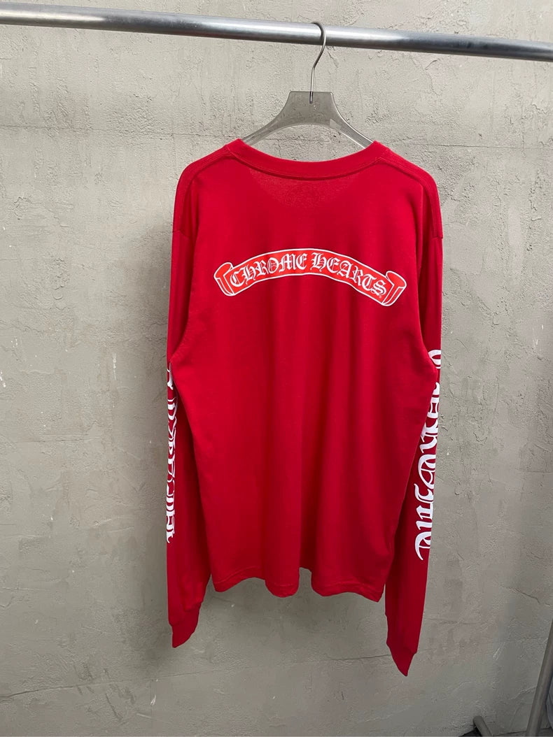 Chrome Hearts Vintage Red Long Sleeve T-Shirt