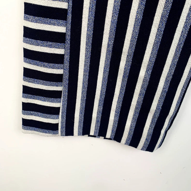 Chanel Striped Wide Leg Wool Pants