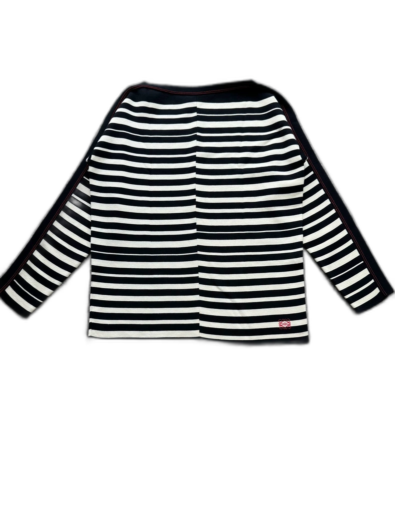 Loewe Striped Embroidered Logo Knit Top