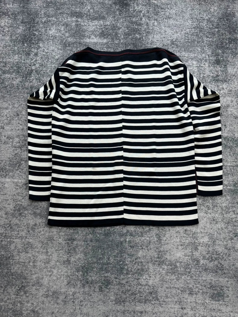 Loewe Striped Embroidered Logo Knit Top
