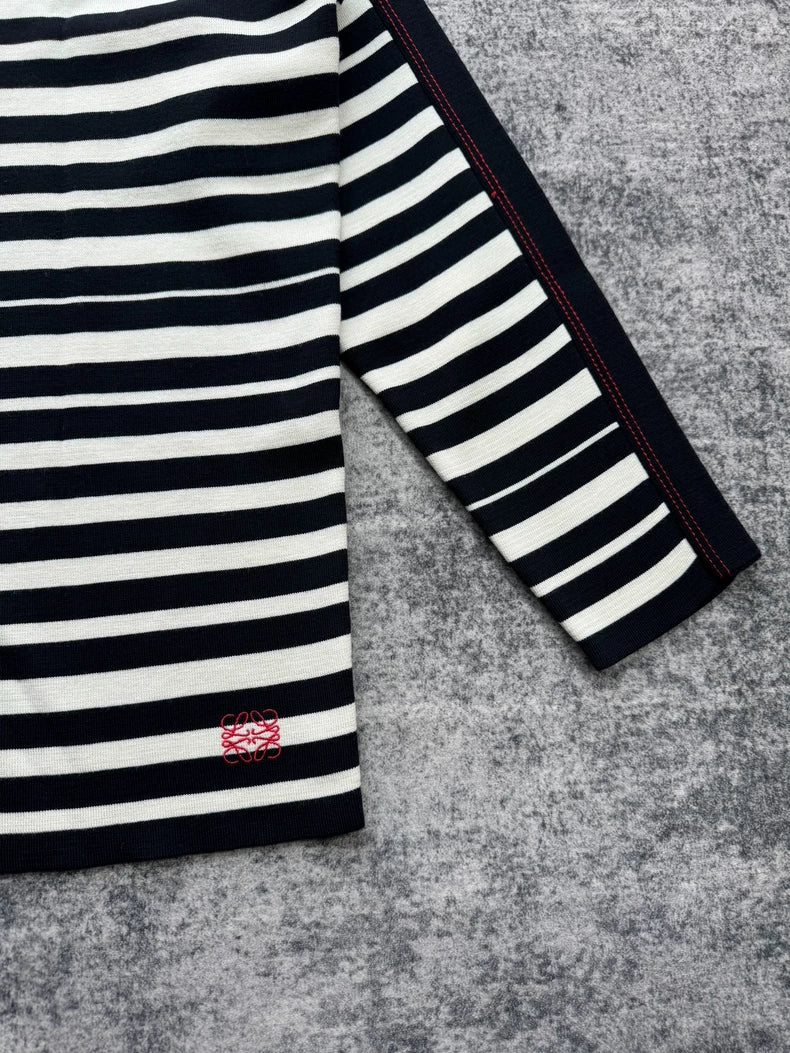 Loewe Striped Embroidered Logo Knit Top