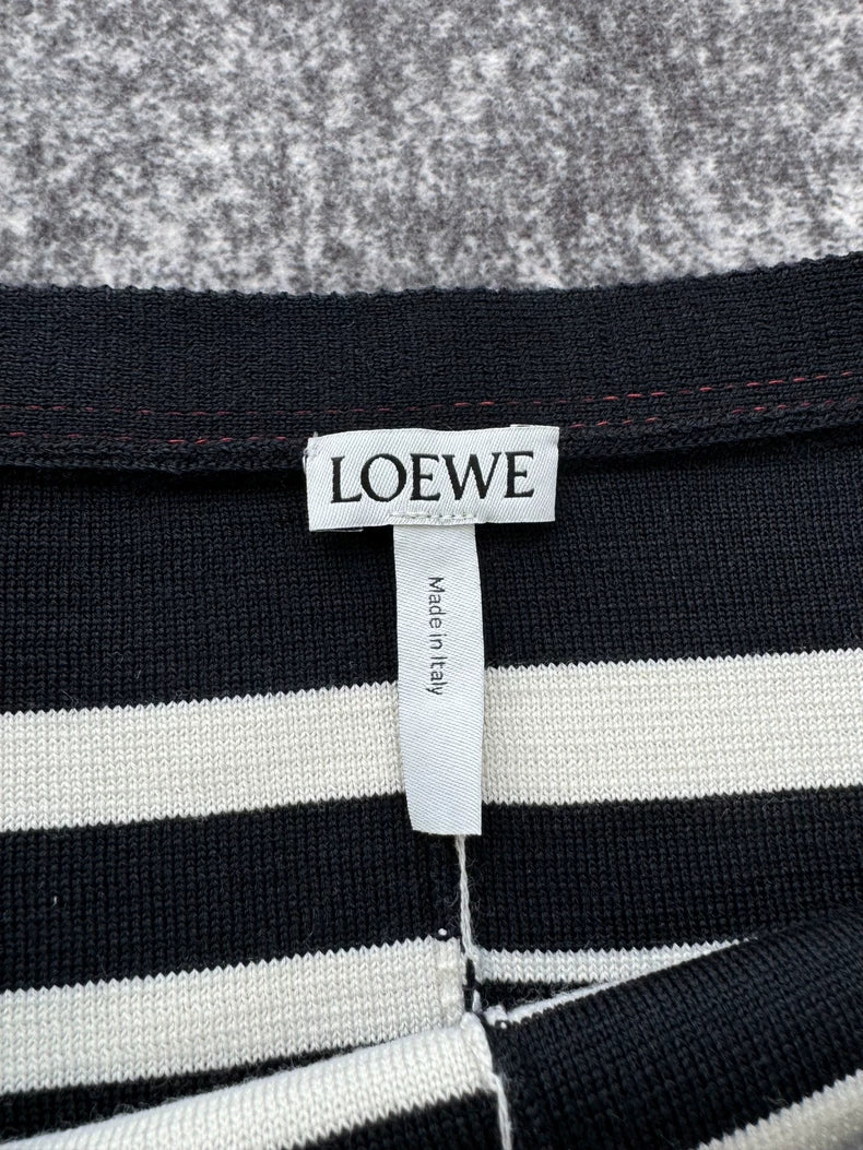 Loewe Striped Embroidered Logo Knit Top