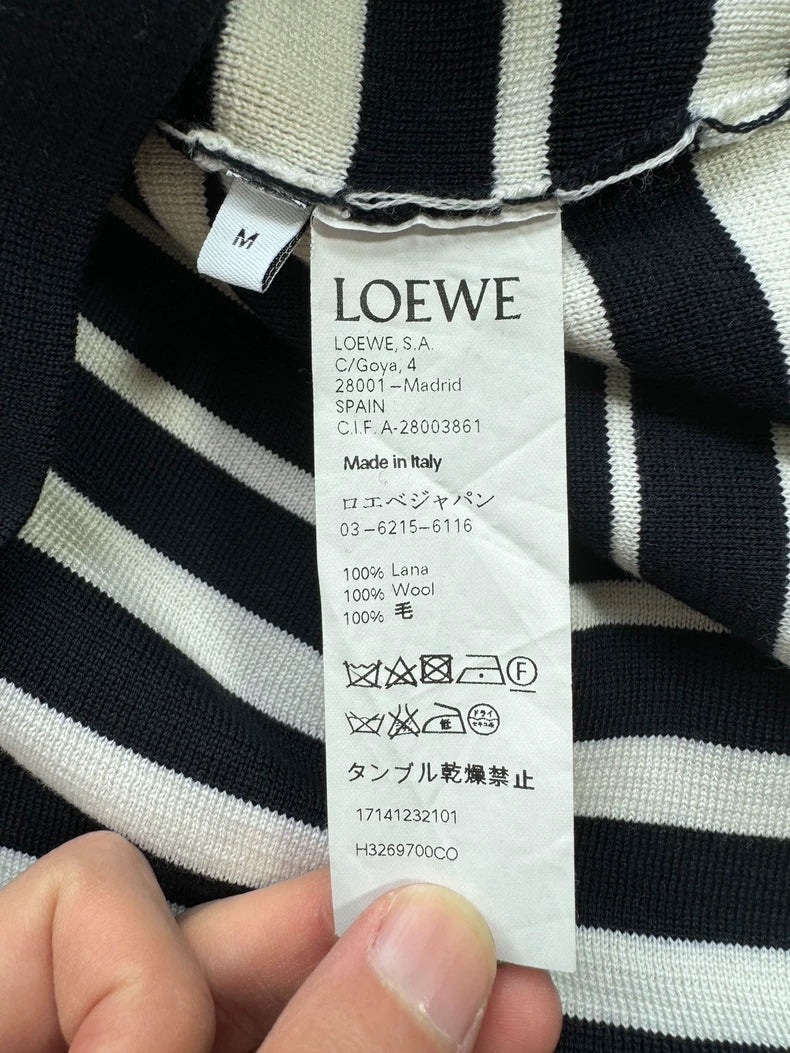 Loewe Striped Embroidered Logo Knit Top