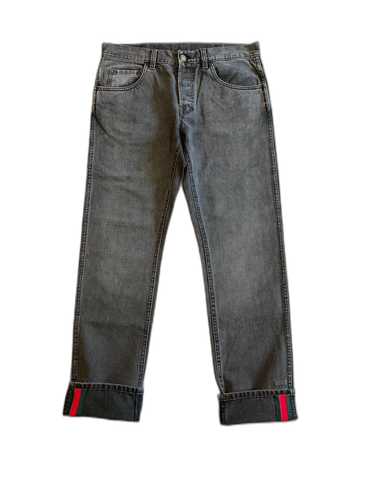 Gucci Men's Denim Pants with Stripes-zp