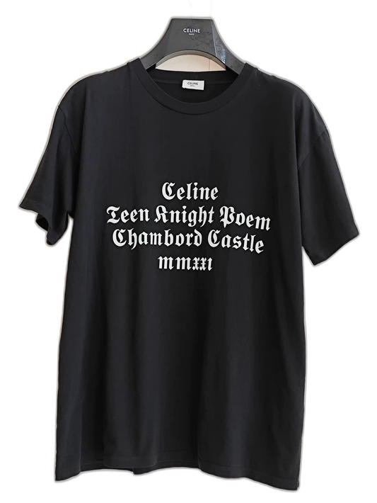 Celine Black Short Sleeve Logo T-Shirt