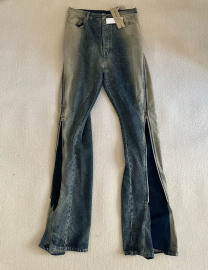 Gradient Blue Zip Pants by Rick Owens