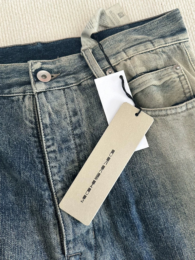 Gradient Blue Zip Pants by Rick Owens