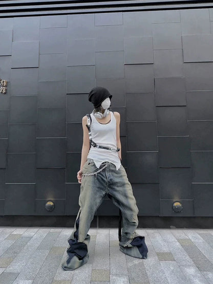 Gradient Blue Zip Pants by Rick Owens