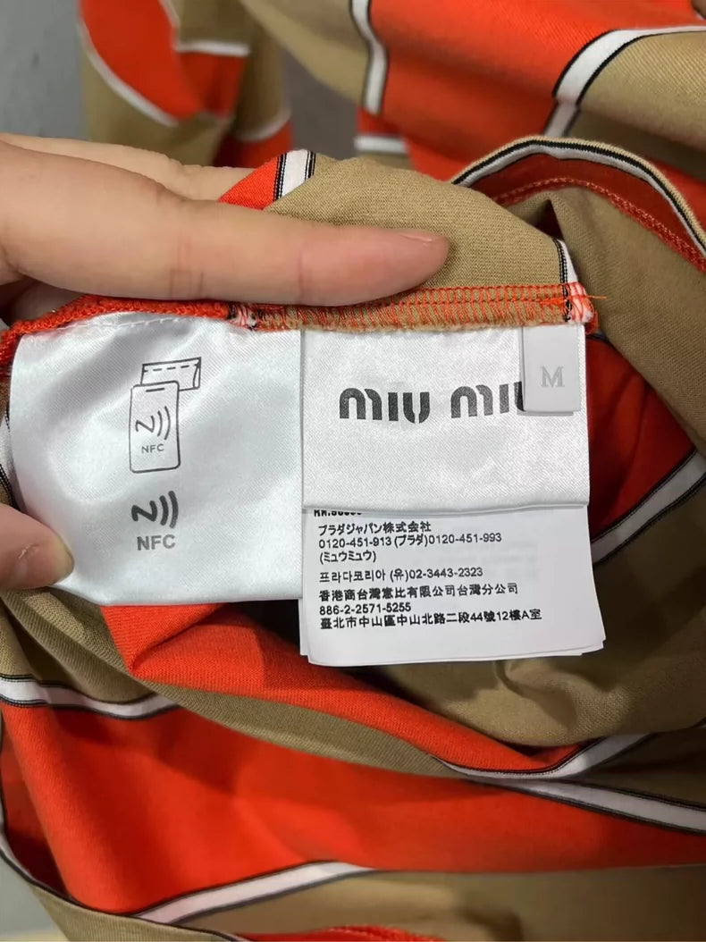 miumiu Striped Long Sleeve Shirt