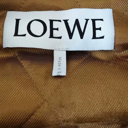Loewe Brown Leather Collar Zip Jacket-yf