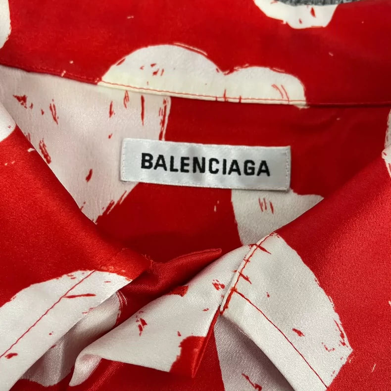 Balenciaga Heart Print Long Sleeve Shirt