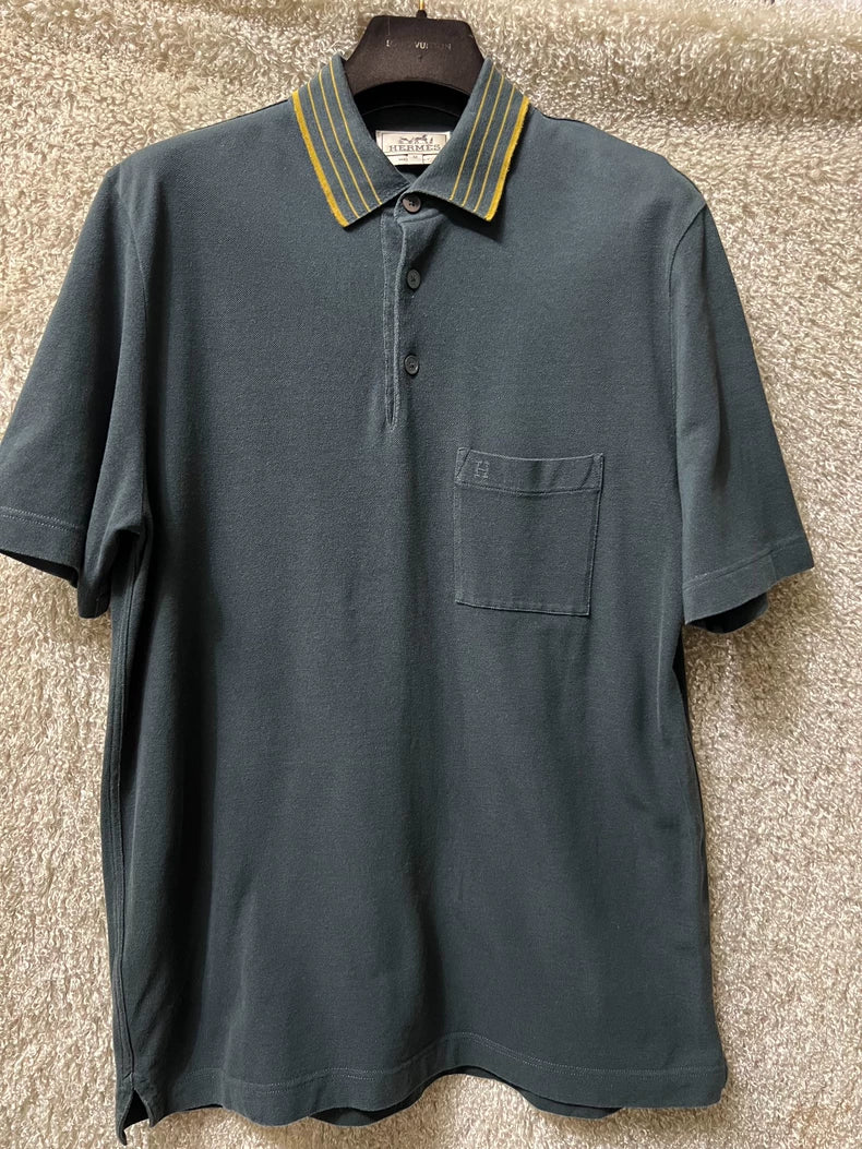 Hermes Men's Casual Short Sleeve Polo-yf