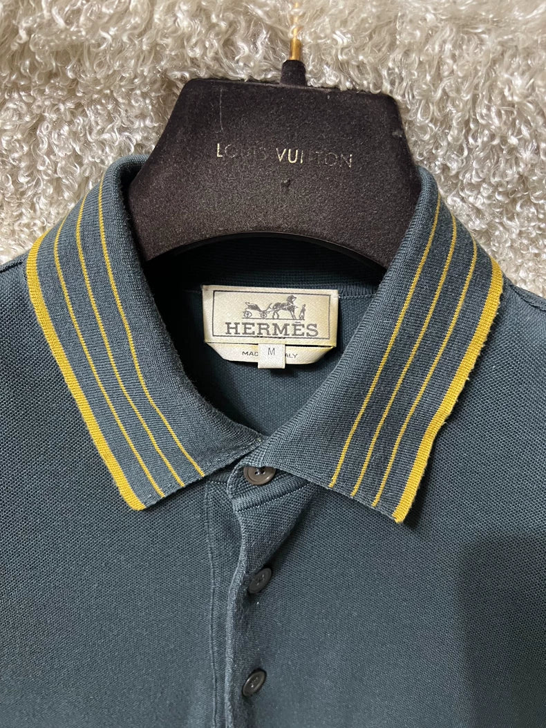 Hermes Men's Casual Short Sleeve Polo-yf