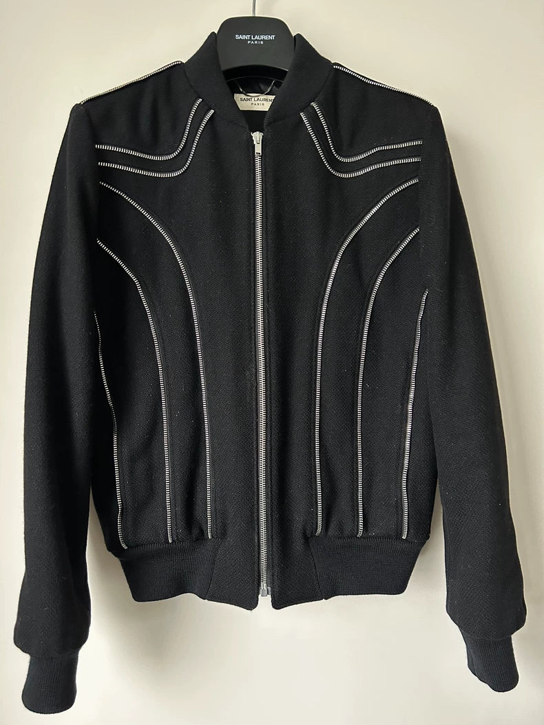 Saint Laurent Silver Chain Bomber Jacket