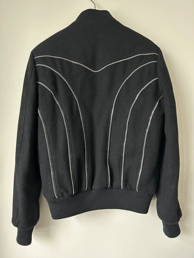 Saint Laurent Silver Chain Bomber Jacket