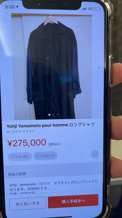 Yohji Yamamoto Long Sleeve Shirt with Stripes