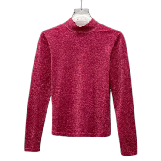 Pink Long Sleeve Top with Bow Tie