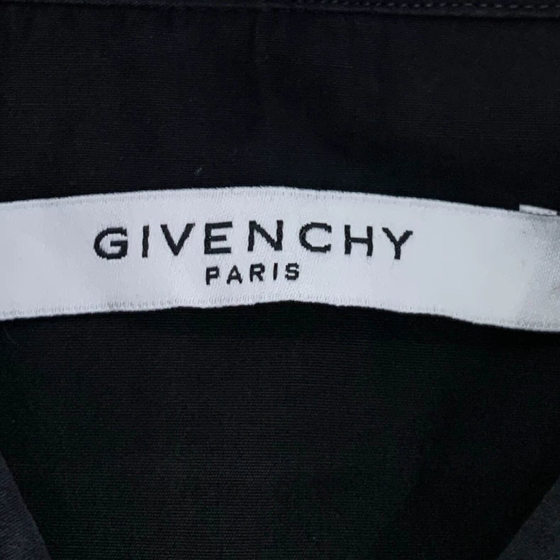 Givenchy Black Collared Star Embroidered Shirt