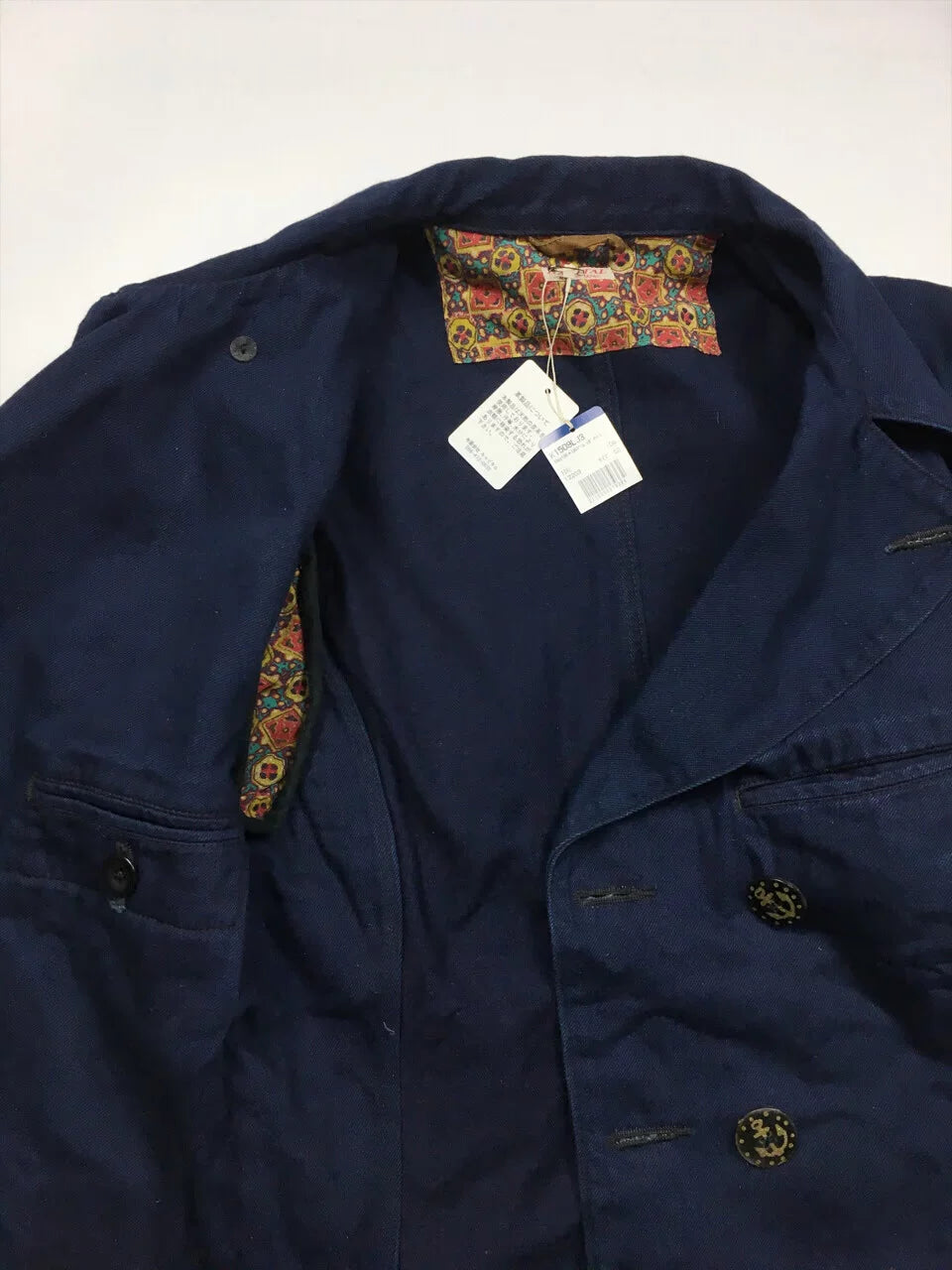 vintage blue denim peacoat by kapital