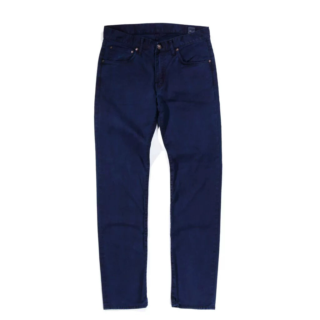 blue blue japan indigo dyed stretch twill pants
