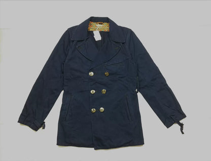 vintage blue denim peacoat by kapital