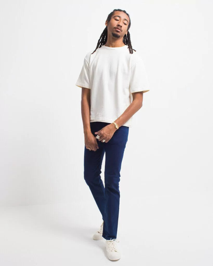 blue blue japan indigo dyed stretch twill pants