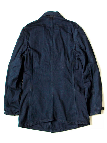 vintage blue denim peacoat by kapital