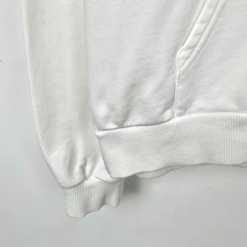 Celine White Logo Print Hoodie L Size