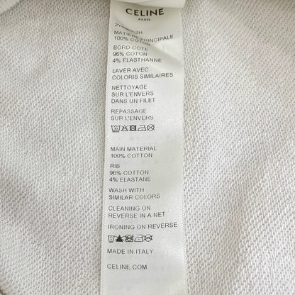 Celine White Logo Print Hoodie L Size